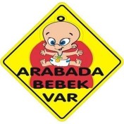 Resim Sticker Master Arabada Bebek Var Sticker -Sarı Yazı Oto Motor Pc Etiket 