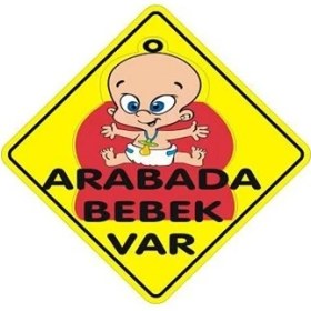 Resim Sticker Master Arabada Bebek Var Sticker -Sarı Yazı Oto Motor Pc Etiket 