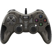 Resim Siyah Kablolu Gamepad Siyah Beyaz Kablolu Kolu Oyun Tv / Bilgisayar Pc Joystick Ps3 Denetleyicisi İçin Titreşim Efekti 
