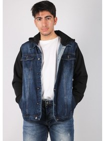Resim Vikings Jeans Erkek Kot Ceket Kot Mont Denim Koyu Mavi 