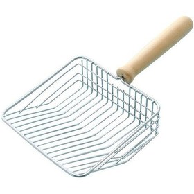 Resim Soulader Kedi Kumu Küreği Paslanmaz Metal Tırmık Ahşap Tutamak Evcil Hayvan Aksesuarları 