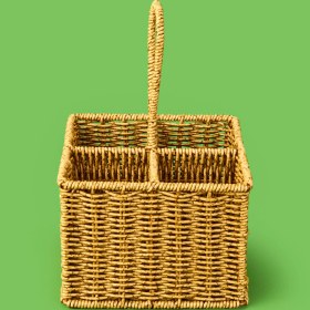 Resim Tohana Hasır Dik Kaşıklık - Açık Kahverengi - 29X19X19 cm 