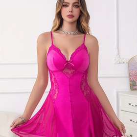 Resim SYZ Orta Doğu tarzı tek renk dantel detaylı tül jartiyerli gece elbisesi, hafif ve seksi, ev için uygun, rahat ve çekici 