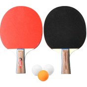 Resim Lemestar 2 Kişilik Tenis Topu Seti: 2 Adet Raket Ve 3 Top, Kaliteli Ahşap Sap, Yumuşak Kauçuk Yüzey, Ev/spor Kulübü İçin 