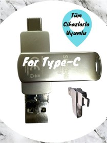 Resim Samsung Uyumlu Type C Flash Bellek 128 Gb Otg Usb Disk Pc 