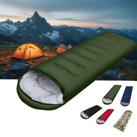 Resim Taşınabilir Dış Mekan Tek Kişilik Uyku Tulumu, Kamp Uyku Tulumu, Sentetik Fiber Yalıtımlı, Fermuarlı Kapanış, 4 Mevsim Yetişkinler İçin Uygun 