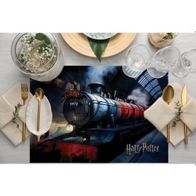 Resim Adawall Home Hogwarts Express Kumaş Amerikan Servis 4'lü Set Çok Renkli 