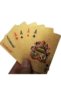 Resim Gold iskambil Kağıdı Pvc Su Geçirmez Oyun Kağıdı cin382sr 
