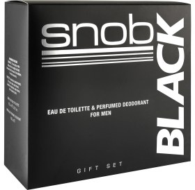 Resim Snob Black Erkek Parfüm Edt 100 ml + 150 ml Deodorant Lüks Kofre Set 