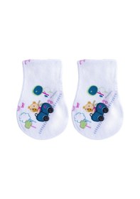 Resim Sevi Bebe Premature Eldiven 531 Beyaz - Lacivert 