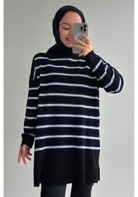 Resim Kahijab Lady Triko Tunik - Siyah/saks Siyah 