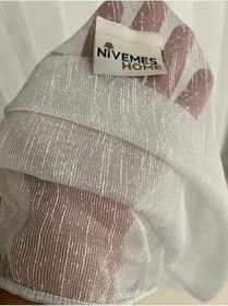 Resim Nivemeshome Noktalı 1/3 Sık Pile Tül Perde Apm,Beyaz 150 X 250 