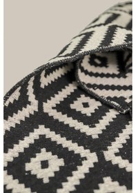 Resim "çift Taraflı Kullanılabilir, Makinede Yıkanabilir, Modern Desenli Kilim 3farklı Ebat" Siyah-beyaz 