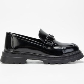 Resim Tamer Tanca Kadın Vegan Siyah Açma Loafer Ayakkabı 817 2397 Bn Ayk Sk23/24 Sıyah Acma Siyah 