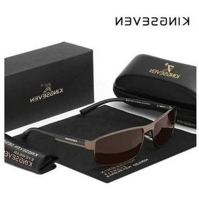 Resim Fastbuy Kıngseven Polarize Kare Sürüş Gözlüğü, Paslanmaz Çelik Çerçeve, Pc Cam, Altın Renk, Erkek Ve Kadın İçin Altın 