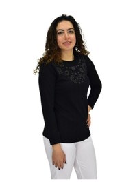 Resim Kadın Taşlı Kaşkorse Bluz Bgl-st04136 Siyah 