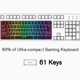 Resim Hype Store Vooka Trol Blue Switch Mini Rgb Oyun Klavyesi Mekanik 62 Tuşlu 18 Rgb Led Usb Type-C Kablo 