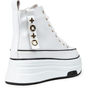 Resim Deery Kadın Beyaz Rugan High Top Sneaker 