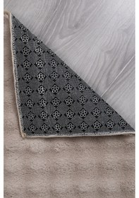 Resim Dekoratif Bubble Uzun Tüylü Yumuşak Puffy Peluş Kaymaz Yıkanabilir Salon Koridor Halı Yolluk Bej 