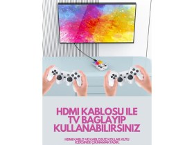 Resim M21 64GB IPS Hdmi Tv 20000+ Oyunlu Retro Arcade Atari Psp/ps1/fıfa Gta Mario Games Oyun Konsolu 