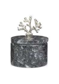 Resim Mermer Baharatlık Kapaklı Mermer Tuzluk Biberlik Siyah 