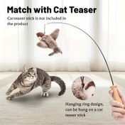 Resim 1 adet USB Şarj Edilebilir Etkileşimli Kedi Oyuncakları ile Gerçekçi Çığlıklar ve Yapay Tüyli Kuyruk - Simüle Edilmiş Kanatlarla Kendi Kendine Oynayan Peluş Kuş, Tüm Kedi Irkları İçin Güvenli 36V Pil Gücüyle 