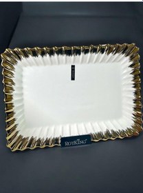 Resim Roykıng Lıne Gold Dikdörgen Sunum Tabak 36 25 