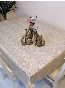 Resim Elyaflı Pvc Muşamba - Desenli Silinebilir Masa Örtüsü 02mrl170a Bej 