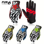 Resim Yeni Motorcu Eldivenleri - Cesur Grafik Baskılı, Dayanıklı Polyester & Kapatma - Dağ Bisikleti ve Off-Road Maceraları için Çok Renk Seçenekleri, Motosikletler ve Bisikletler için Evrensel Uyum 