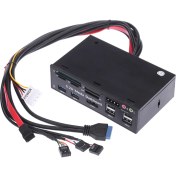 Resim Alfais 5131 5.25 İnç Ön Pnel Usb 2.0 3.0 Esata Kart Okuyuculu Dahili Floppy Disketyuvası 