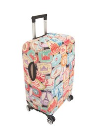 Resim Wextaa Mektup Pulu Baskılı Orta Boy Valiz Kılıfı - Renkli - 64x45x26 Cm Çok Renkli 