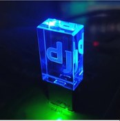 Resim Meridiangoods Blue Led Işık 32gb Gerçek Kapasiteli Gümüş Kristal Dj Usb Flash Bellek Gece Kulübü Ve Araba Müziği İçin 