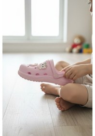 Resim Enoch Kız Çocuk Gökkuşağı Ve Baykuş Figürlü Ortopedik Ultra Hafif Günlük Burnu Kapalı Sabo Terlik Pembe 