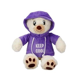 Resim Kapşonlu Peluş Ayı 30 Cm. Mor 