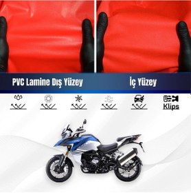 Resim Qj Srt800 X Motosiklet Brandası Su Geçirmez Branda Kırmızı Branda Motor Branda Xxl 