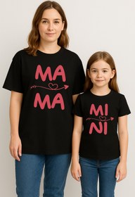 Resim SVART WEAR MAMA MINI Anne Kız Kombin Tişört Takımı T-Shirt Twin Anne Kız Çocuk Oversize MAMA MINI (TEKLİ FİYAT) 