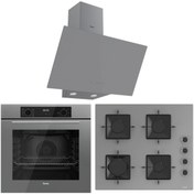 Resim Ferre FlowArt QBL63CPR-SS208-D079 7 Prog. Dijital Turbo Ankastre Set - Gri 