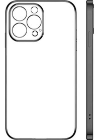 Resim Apple Uyumlu iPhone 13 Pro Renkli Kenar Seffaf Kilif Kamera Korumali Silikon 400385679 