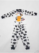 Resim Süper Mini Baby Unisex Bebek Beyaz Inek Baskılı Penye Pijama 