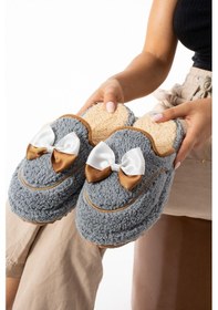 Resim Gri Papyon Kışlık Kadın Terlik Gri 