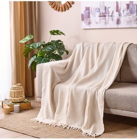 Resim Soft Koltuk Şalı - Beyaz - 180x210 Cm Çok Renkli 
