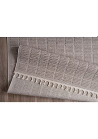 Resim Bukle11880 Bej Yumuşak Dokulu Halı Kilim Salon Mutfak Koridor Kesme Yolluk Dokuma Makine Halısı Bej 