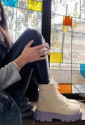 Resim Bambi Bej Lila Süet Kadın Bot & Bootie K02678020302 