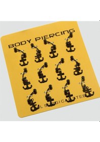 Resim Ilkeshop Çapa Çelik Piercing 1 Adet-siyah Çok Renkli 