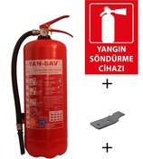 Resim YAN-SAV 6 kg Yangın Tüpü Yangın Tüpü Levhası Askı Aparatı ve Dübel Vida 4'lü Set 