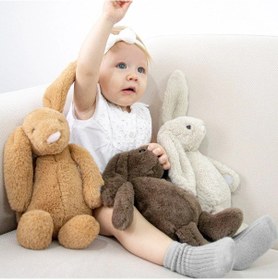 Resim Babyjem Uyku Arkadaşım Oturabilen Tavşan Kahve 35 Cm 