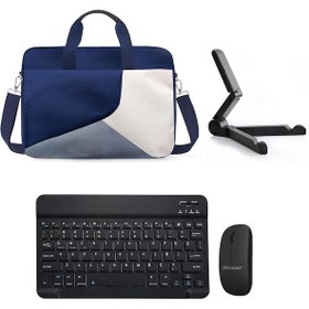Resim Microcase Tcl Tab 10l Gen 4 Tablet İçin Tablet Çanta + Bluetooth Klavye + Mouse + Tablet Standı Siyah- Al4234 Omuz Çantası 