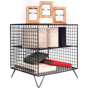Resim Go Dekor Yan Sehpa Iki Gözlü Grid Iskandinav Komidin 