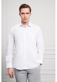 Resim Erkek Beyaz Basic Regular Fit Sert Yaka Cepli Gömlek 25mc004032600 Beyaz Beyaz 