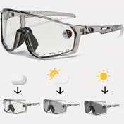 Resim Erkekler ve kadınlar için 1 adet fotokromik bisiklet gözlüğü, büyük çerçeveli PC malzeme, spor gözlüğü, anti-glare lensler ile koruma, açık hava aktivitleri ve bisiklet için. 